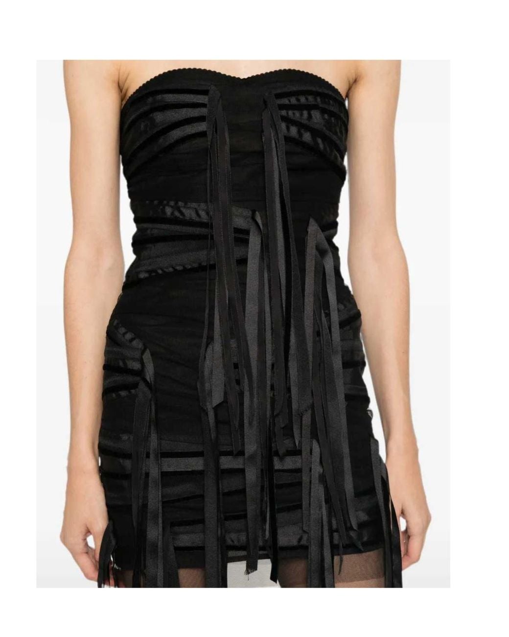 The Attico Black The Ribbon Tulle Mini Dress