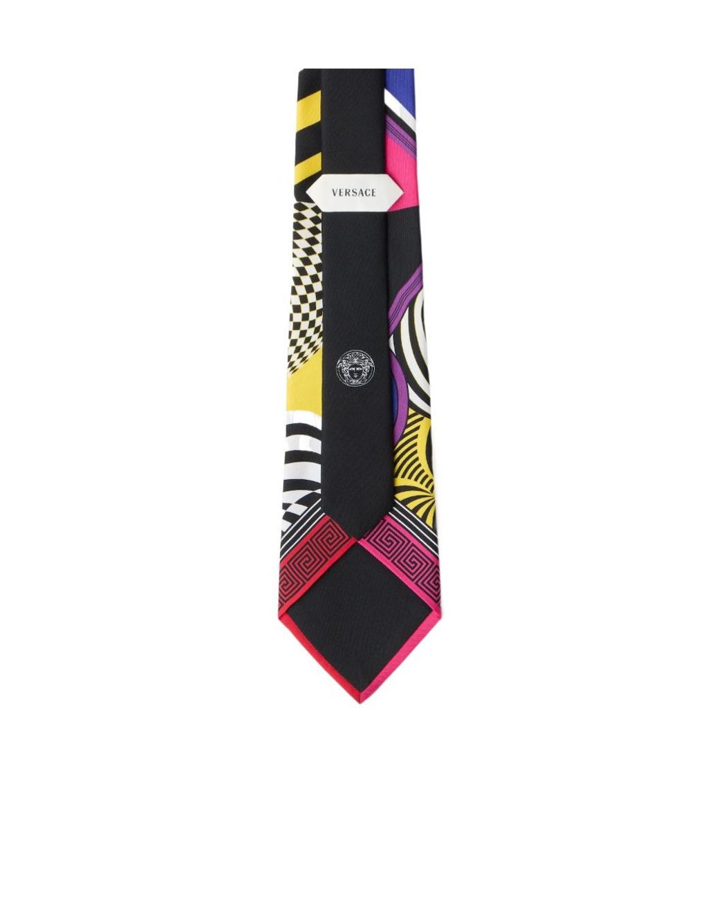 Versace White Pattern Print Twill Tie for men