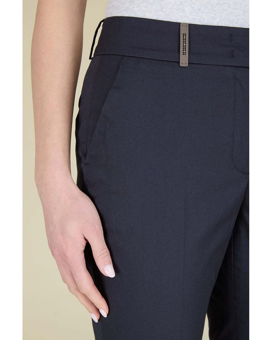 Peserico Blue Pleated Pants