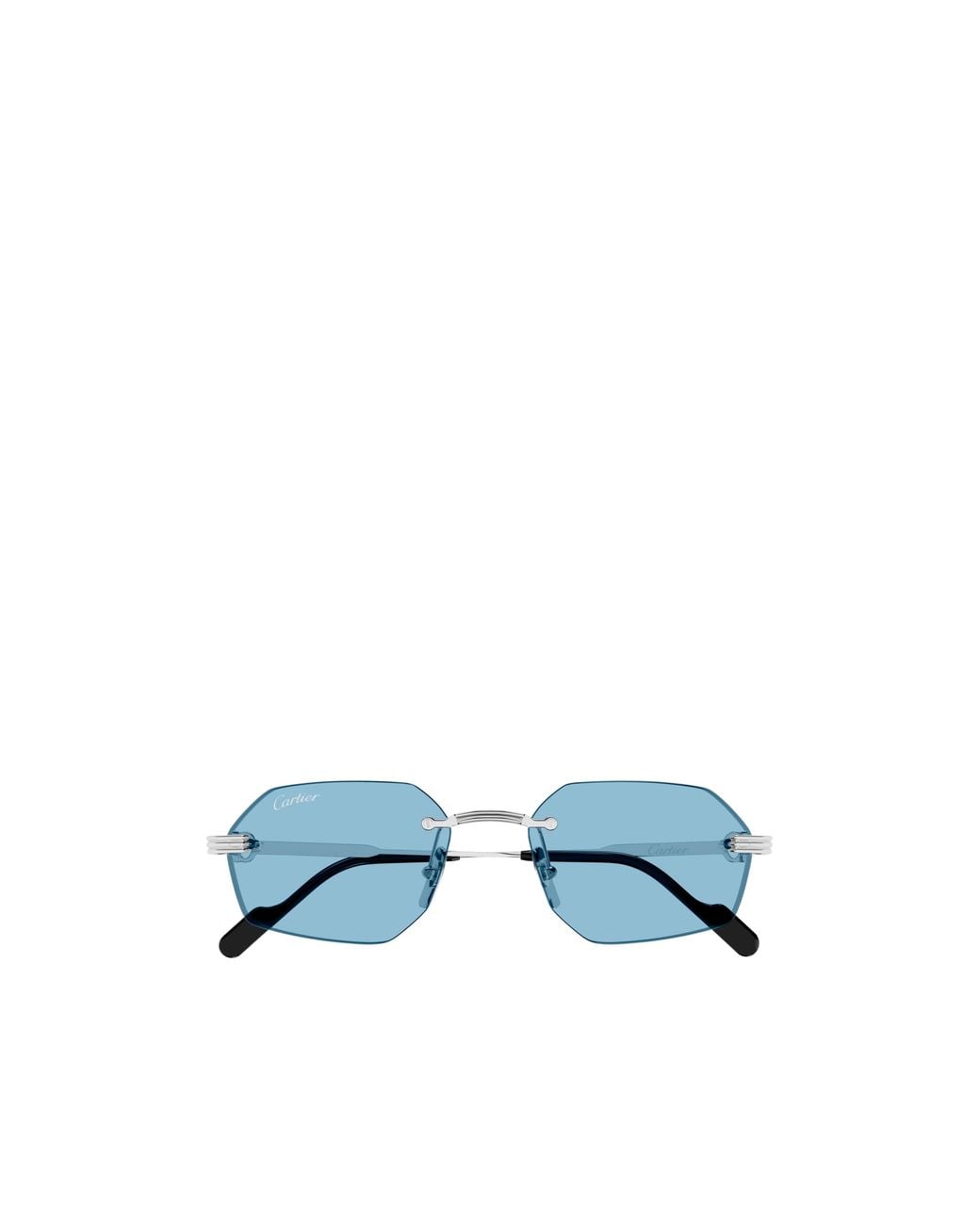 Cartier Blue Geometric Frame Sunglasses for men