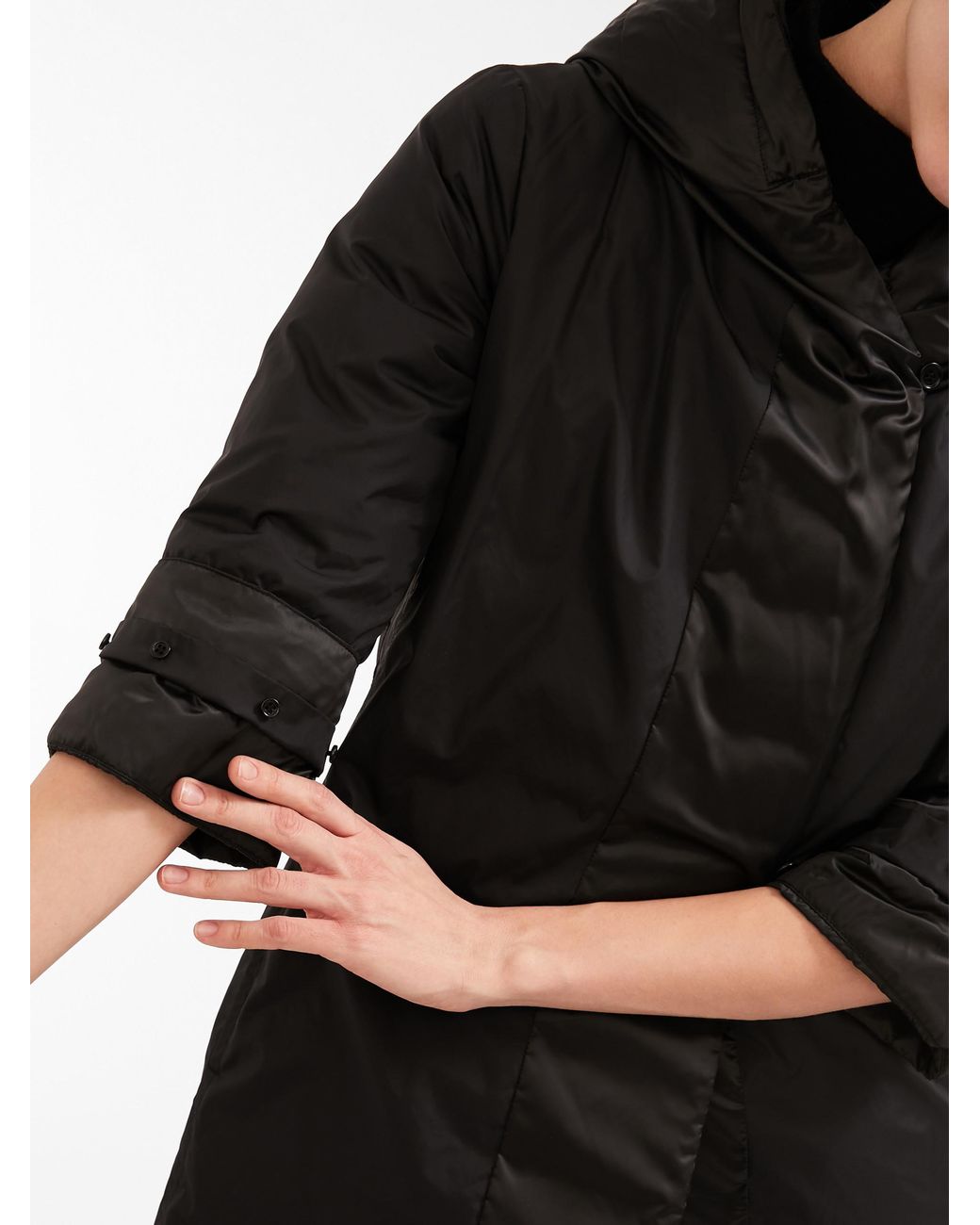 Max Mara Black Hooded Quilted Down Jacket