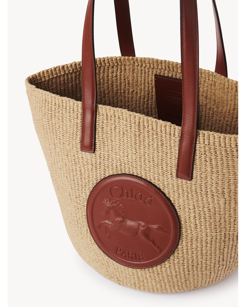 Chloé Brown Chloé Logo Detailed Large Tote Bag