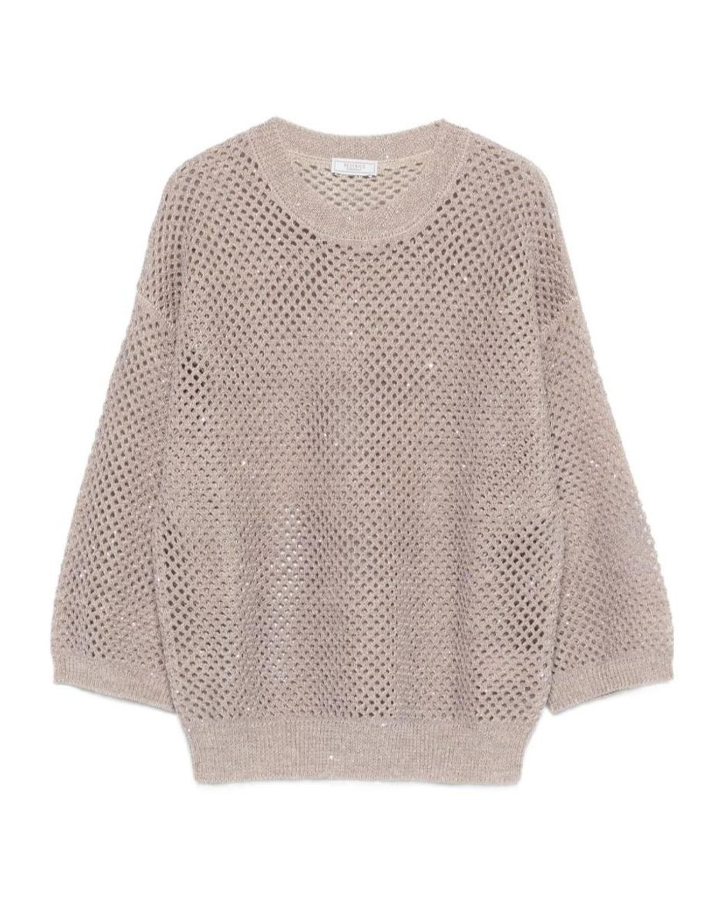 Peserico Natural Open-Knit Jumper