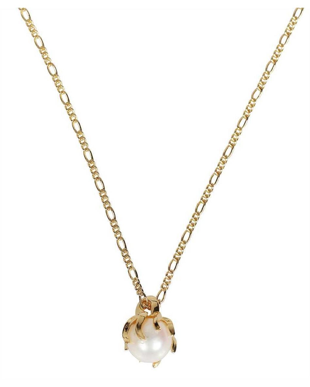 Bottega Veneta White Logo Necklace