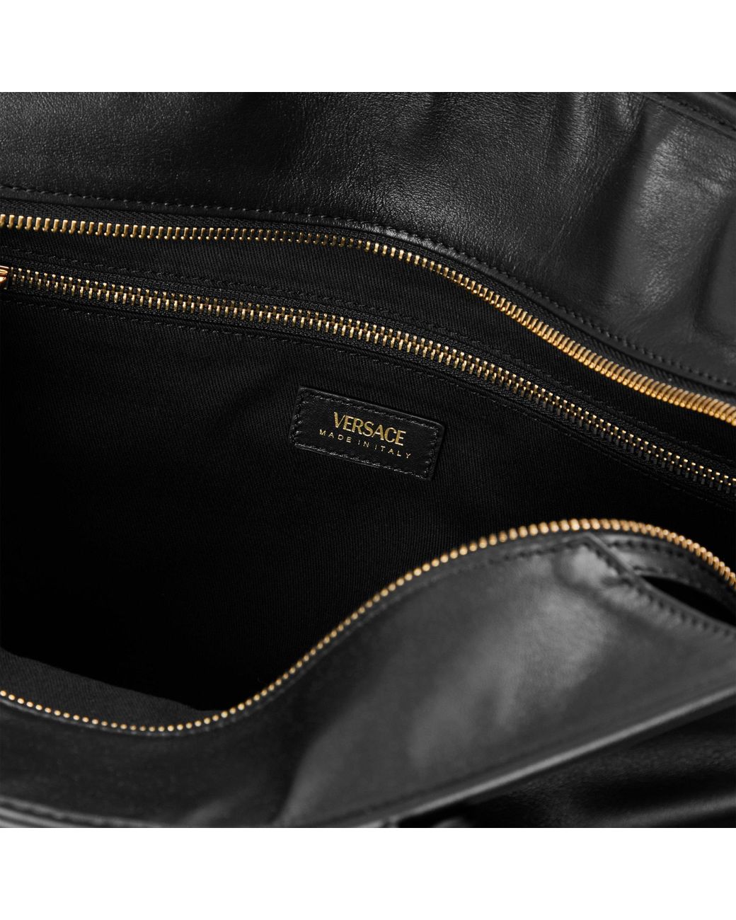 Versace Black Leather Tote Bag
