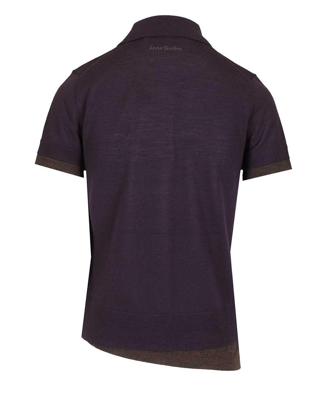 Acne Blue Contrast Trim Polo Knitted Top