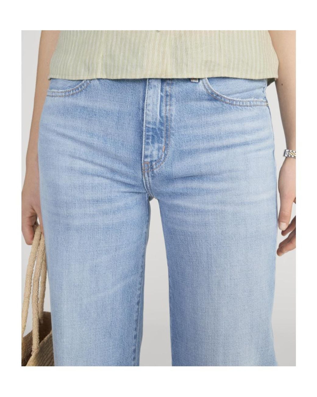 FRAME Blue The Stroll High-Rise Wide-Leg Jeans