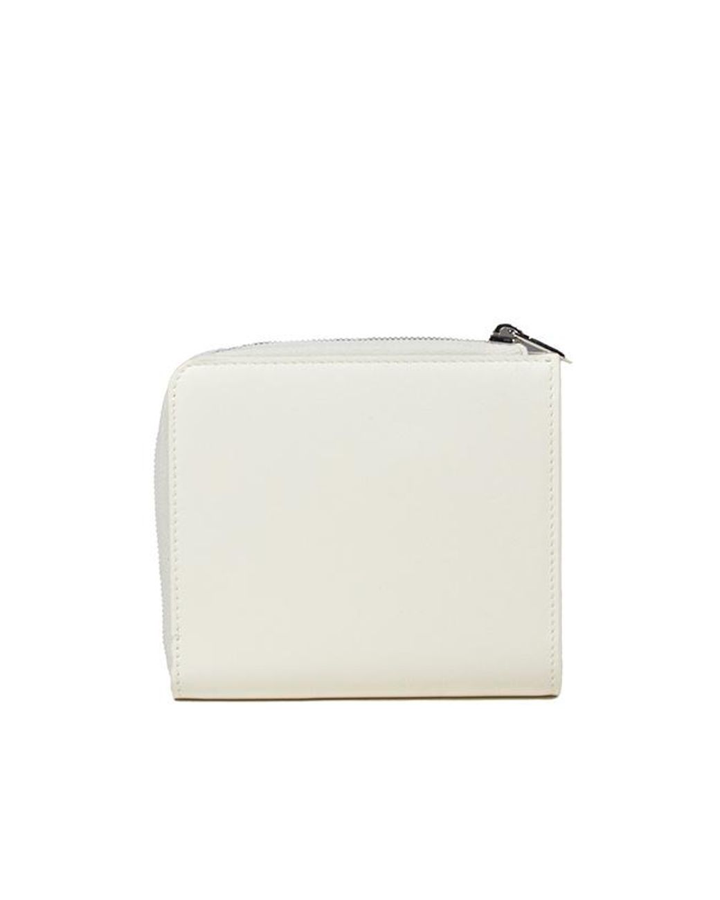 Jil Sander White Logo Embossed Zipped Cardholder for men