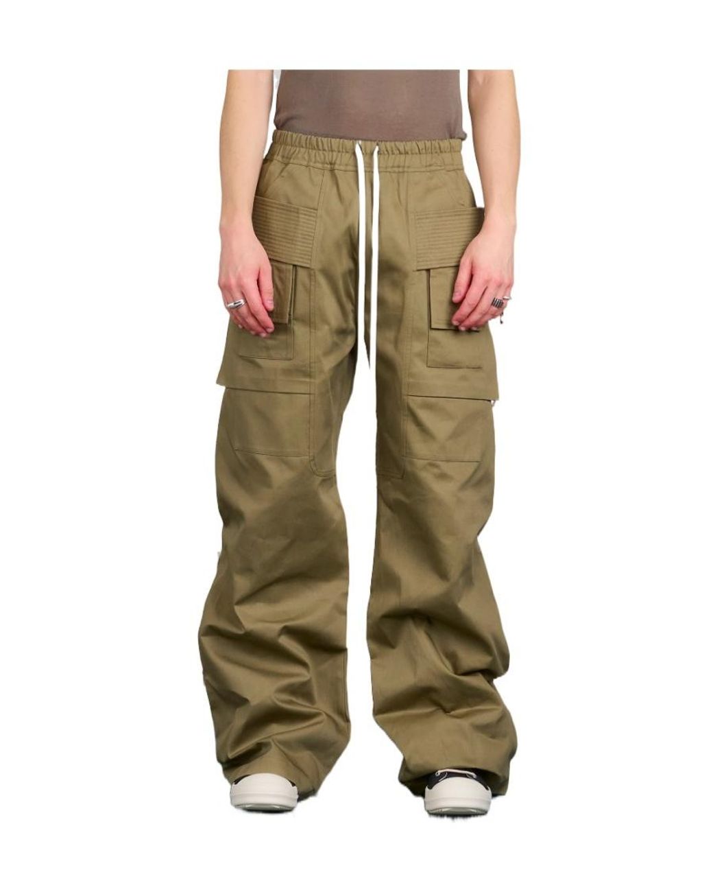 Rick Owens Green Multi-Pocket Casual Pants for men