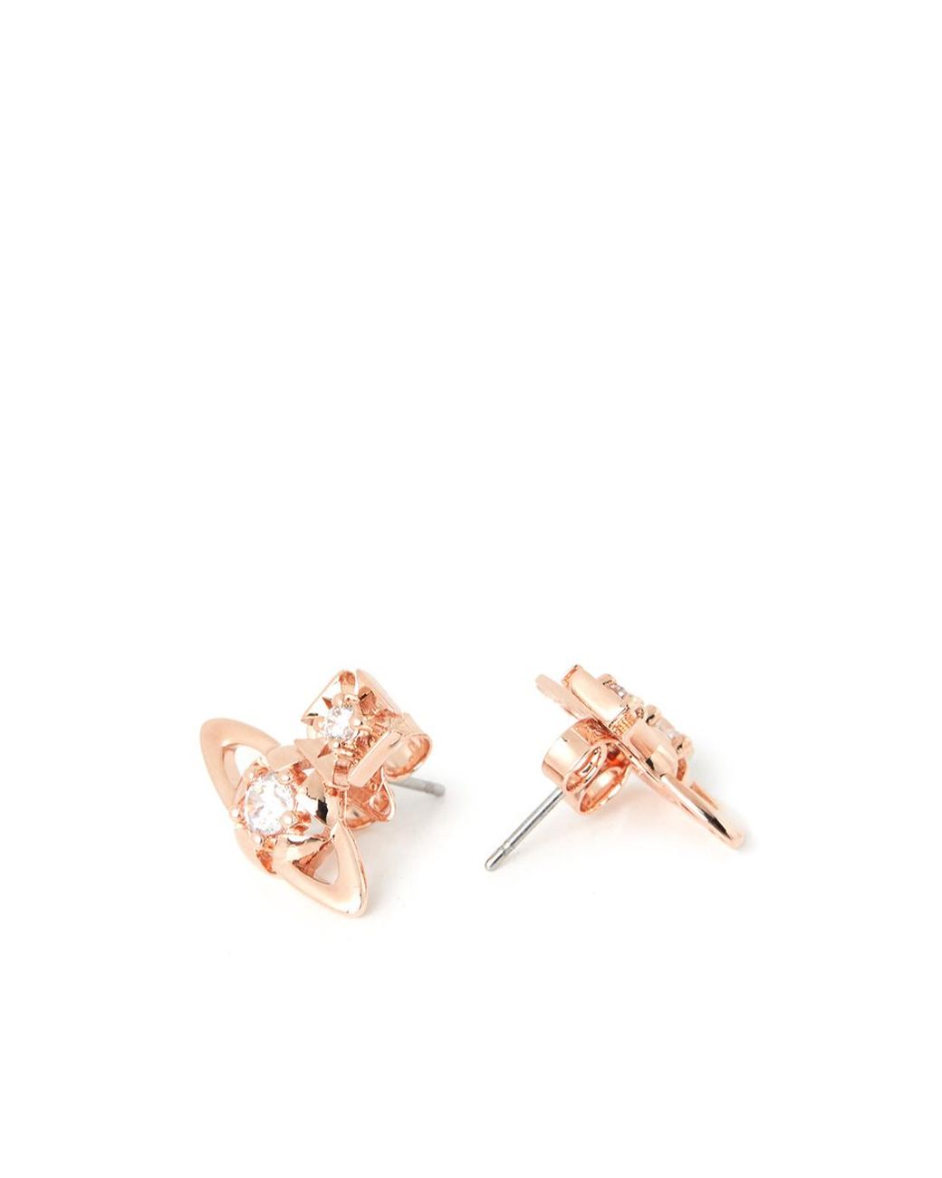 Vivienne Westwood White Reina Crystal Orb Earrings