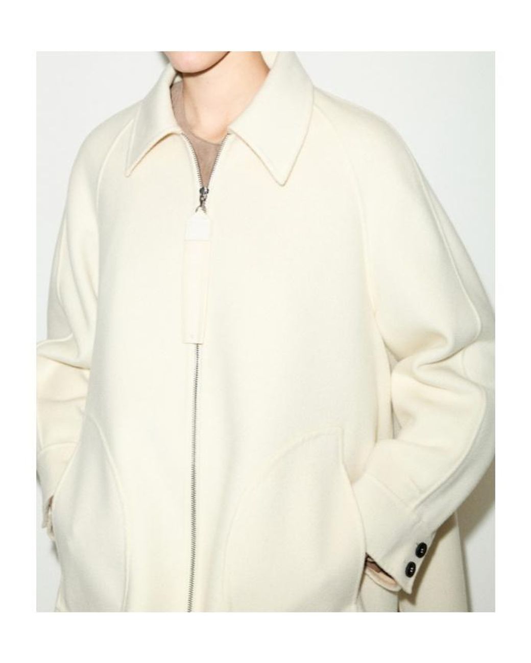 MAX&Co. White Double-Woven Wool Jacket