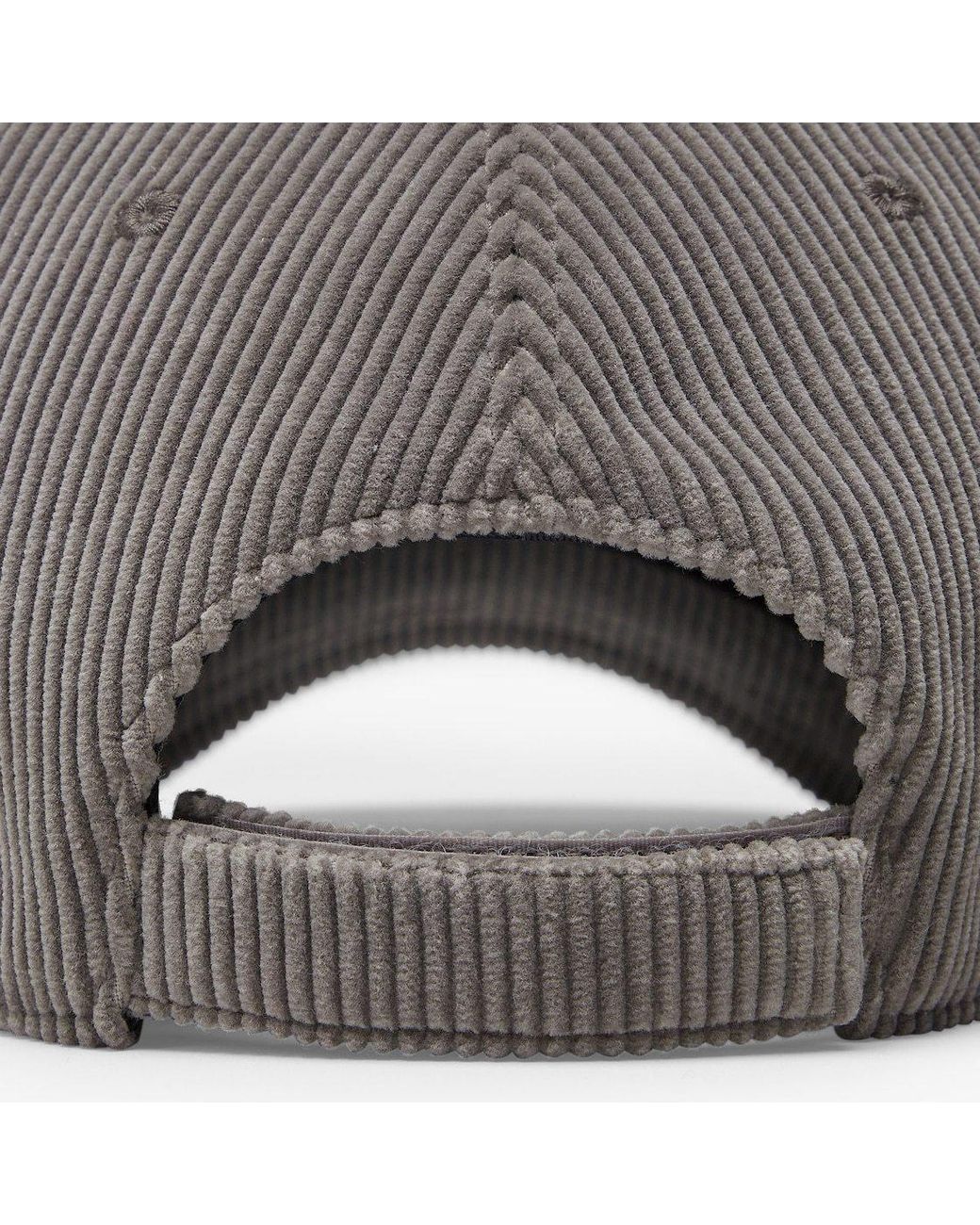 Fendi Gray Corduroy Baseball Cap for men