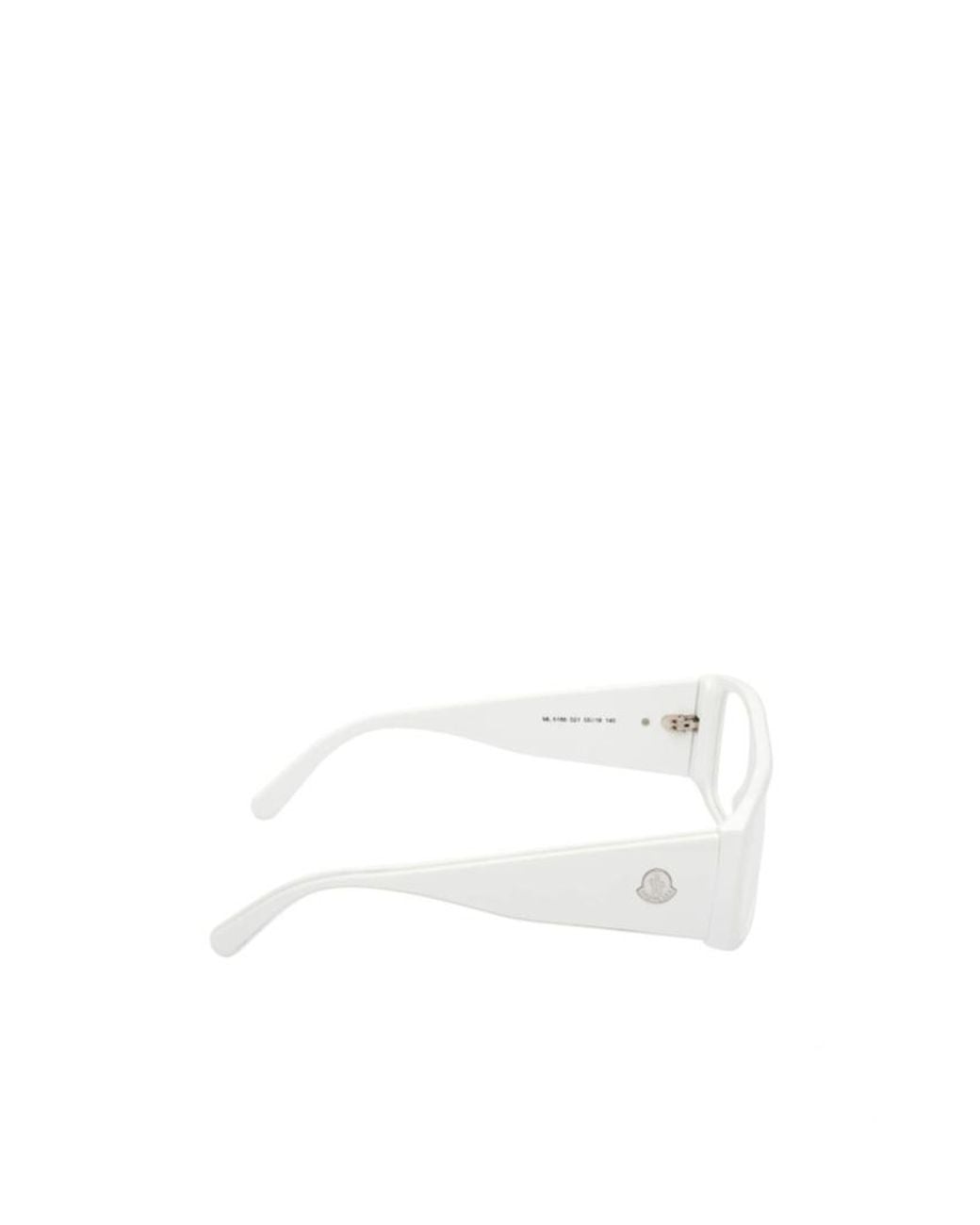 Moncler White Eyewear Rectangle Frame Glasses for men