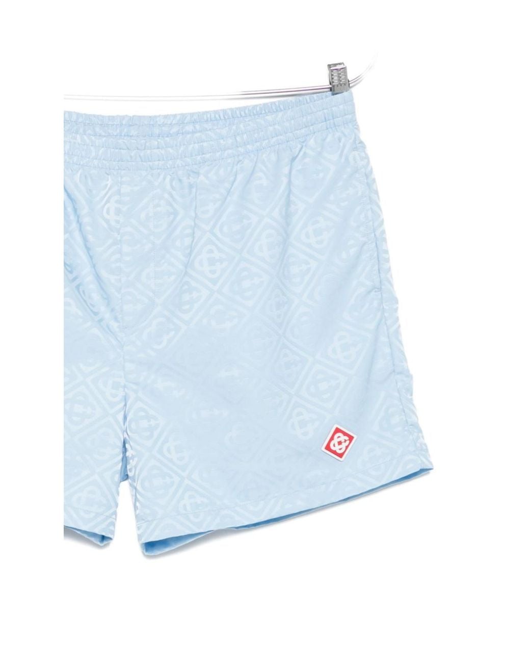 Casablanca Blue Monogram-Jacquard Elasticated Waistband Swim Shorts for men
