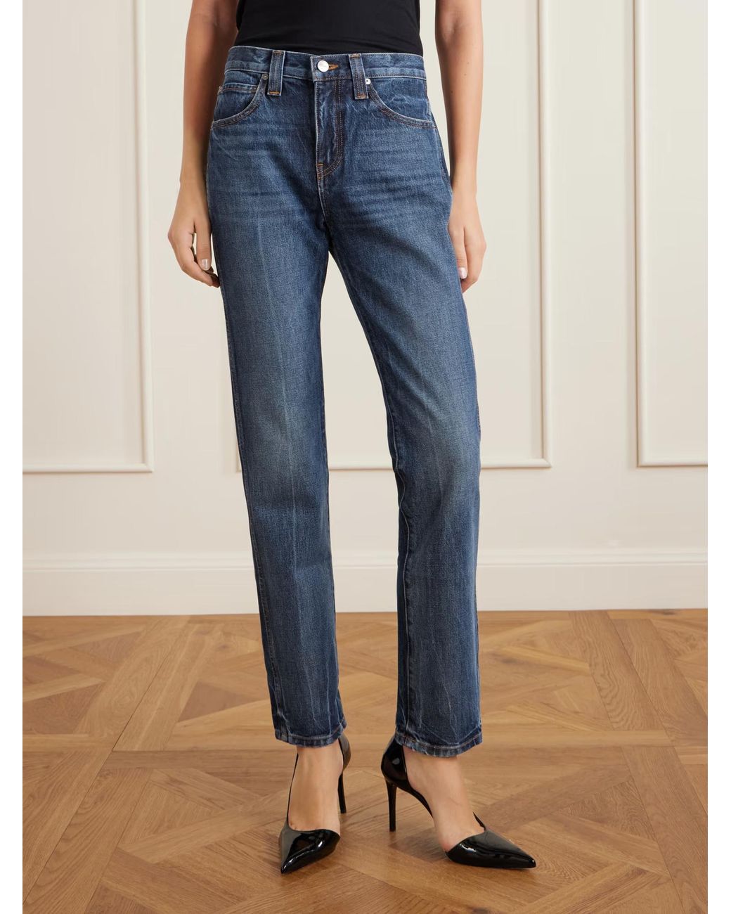 Khaite Blue Farley Straight-Leg Jeans