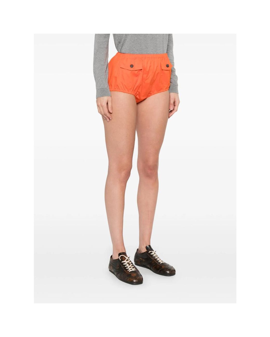 Prada Orange Popline Pocket Shorts for men
