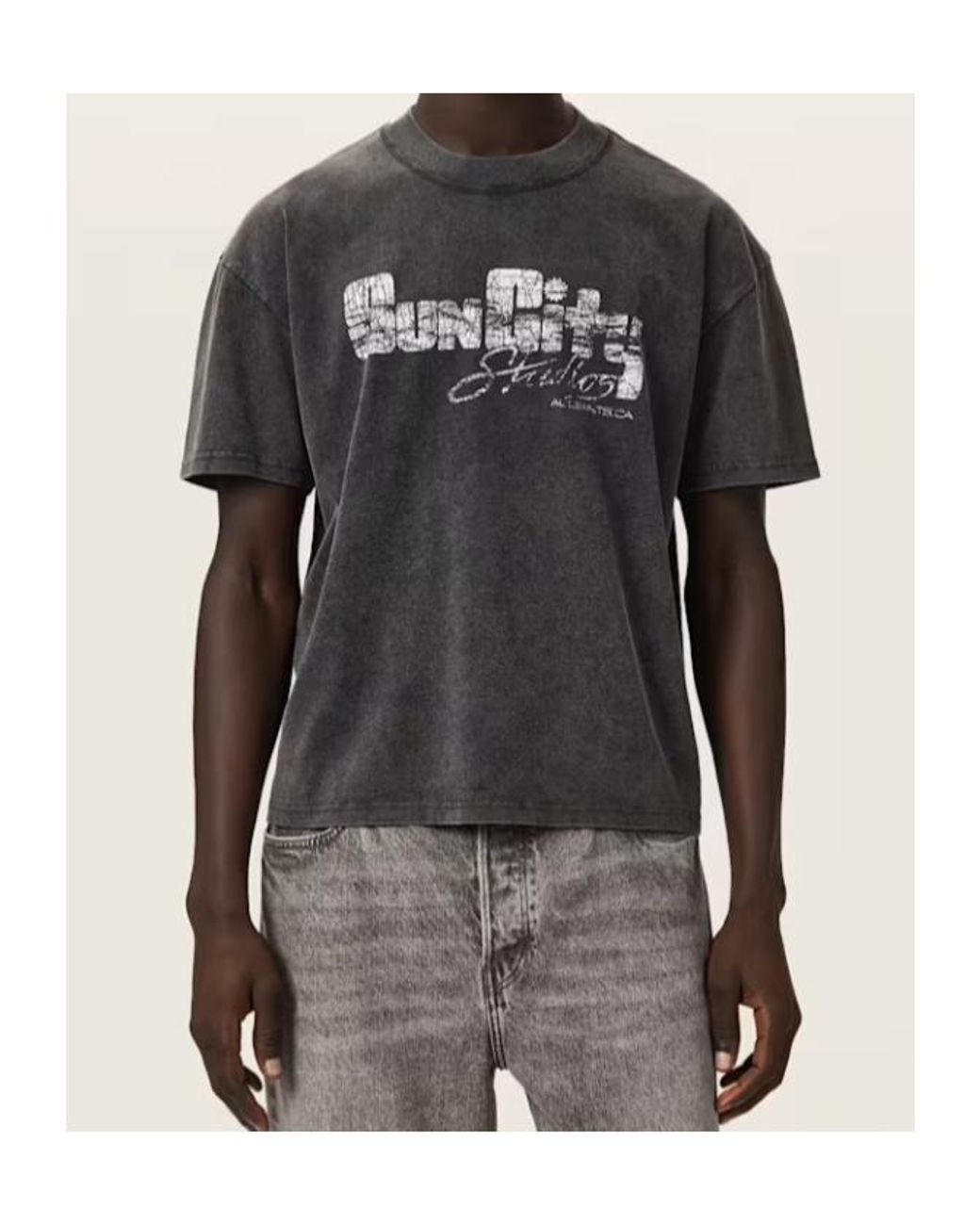 AllSaints Black Sun City Graphic-Print T-Shirt for men
