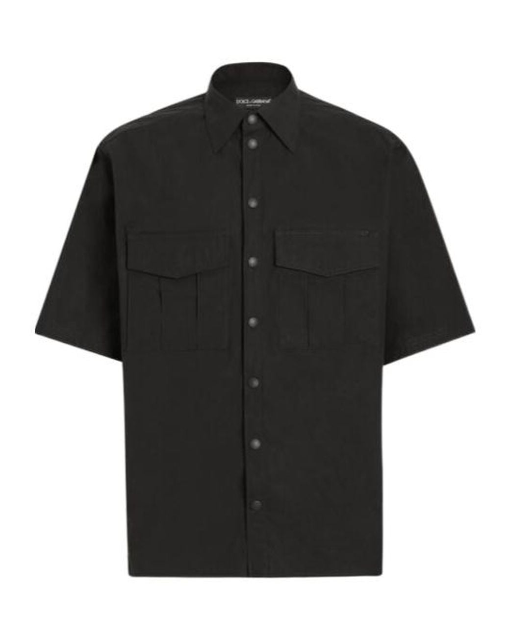 Dolce & Gabbana Black Poplin Shirt With Tag for men
