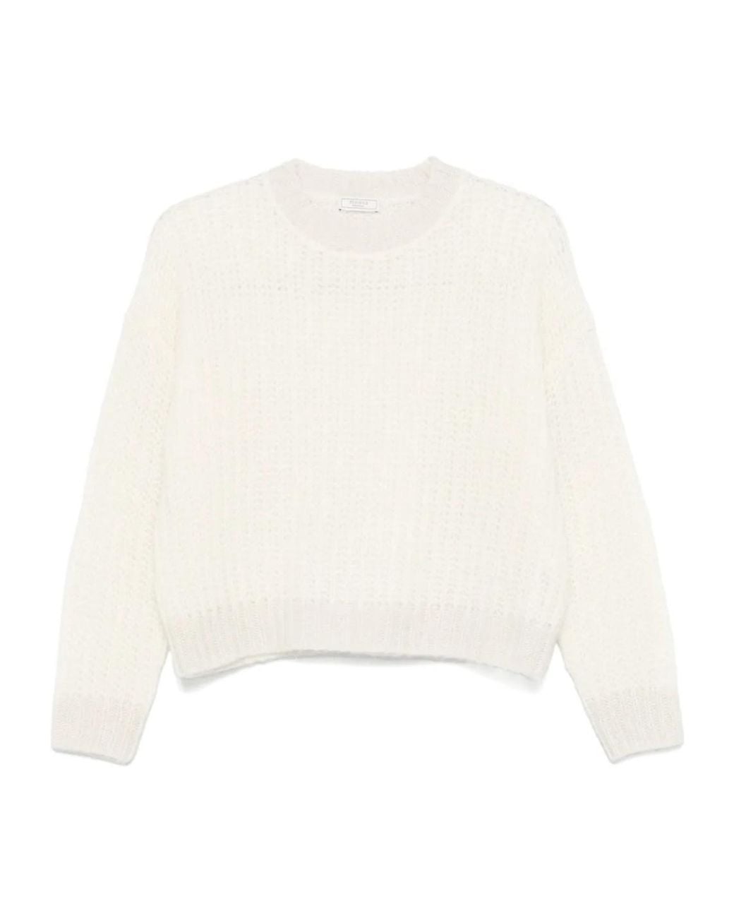 Peserico White Open-Knit Sweater