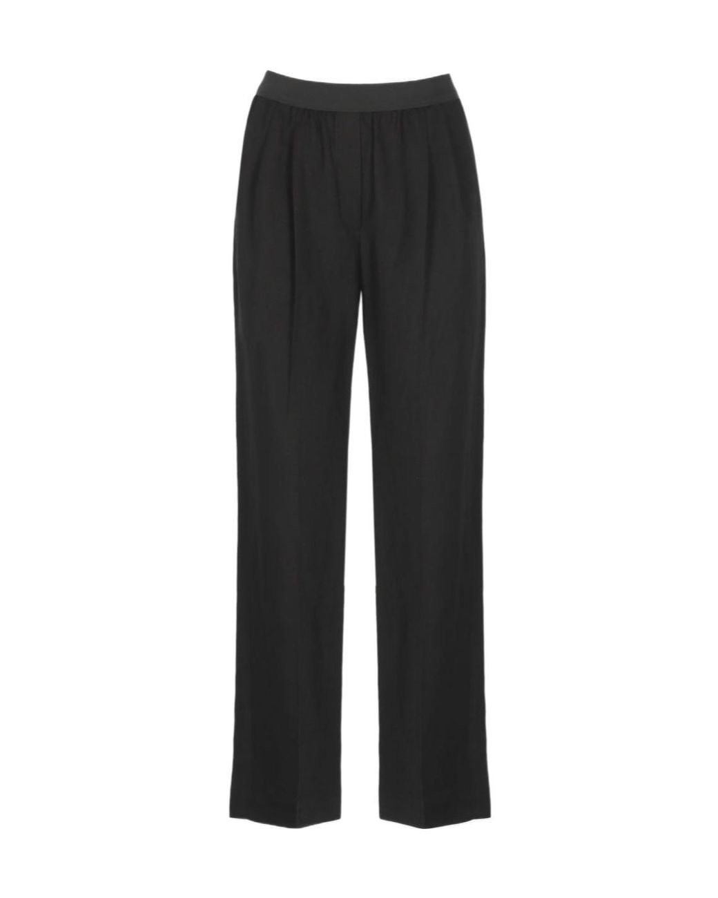 Loulou de Saison Black Elastic-Waist Wide-Leg Pants