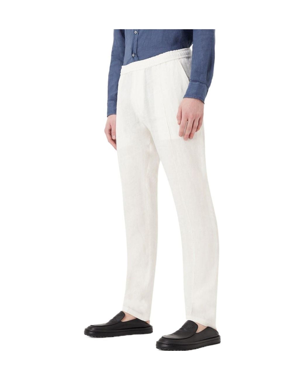 Emporio Armani White Casual Trousers for men
