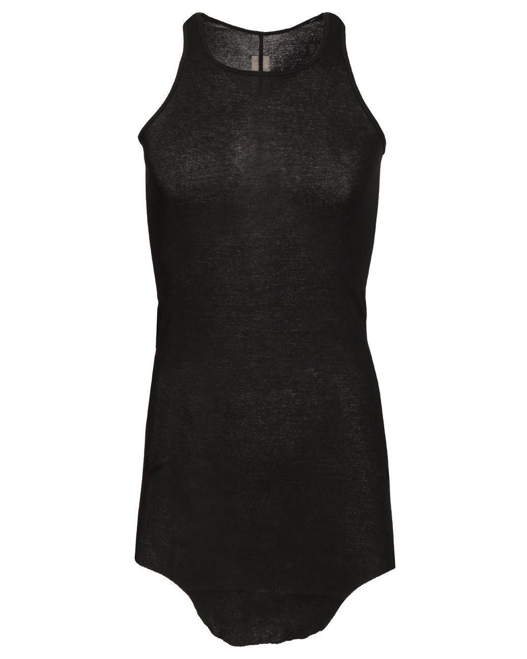 Rick Owens Black Ribbed Racerback Tank Top for men