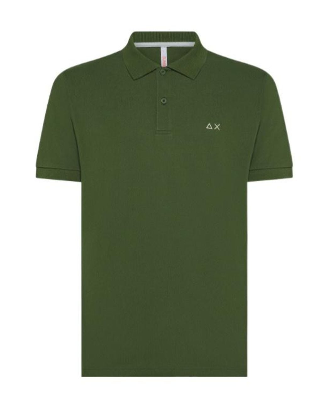 Sun 68 Green Stretch Piqué Polo Shirt for men