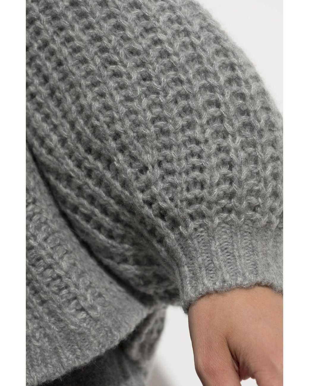 Lisa Yang Gray Thena Textured Knit Cardigan