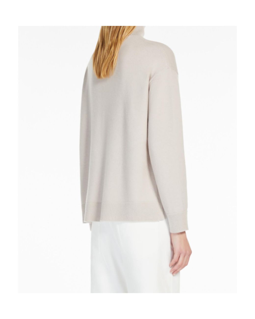 Max Mara White Marta Roll Neck Long-Sleeved Jumper