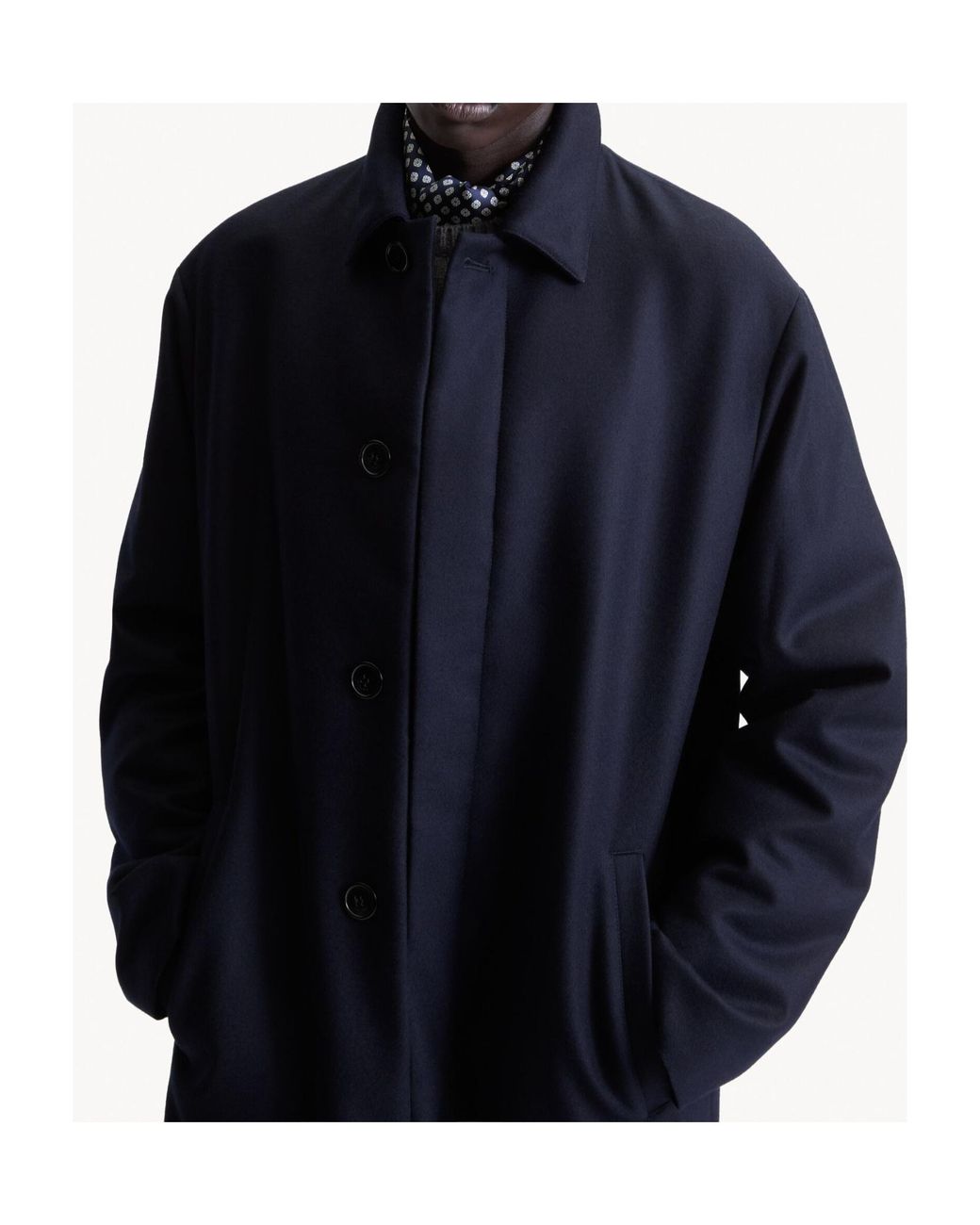 Saint Laurent Blue Down Car Coat for men