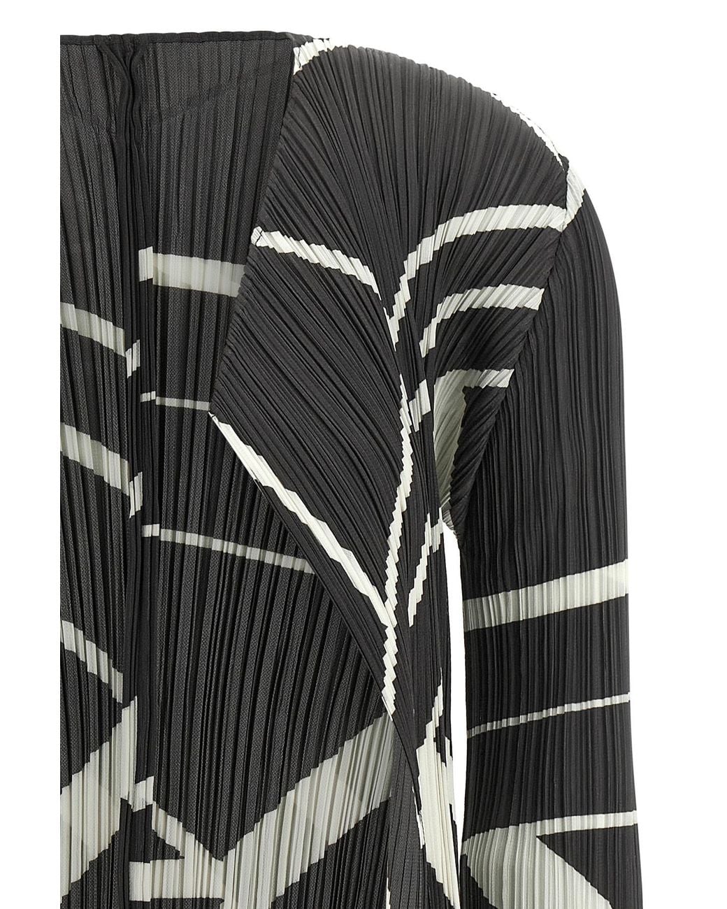 Pleats Please Issey Miyake Gray Pleats Please Issey Miyake Fold Line Cardigan