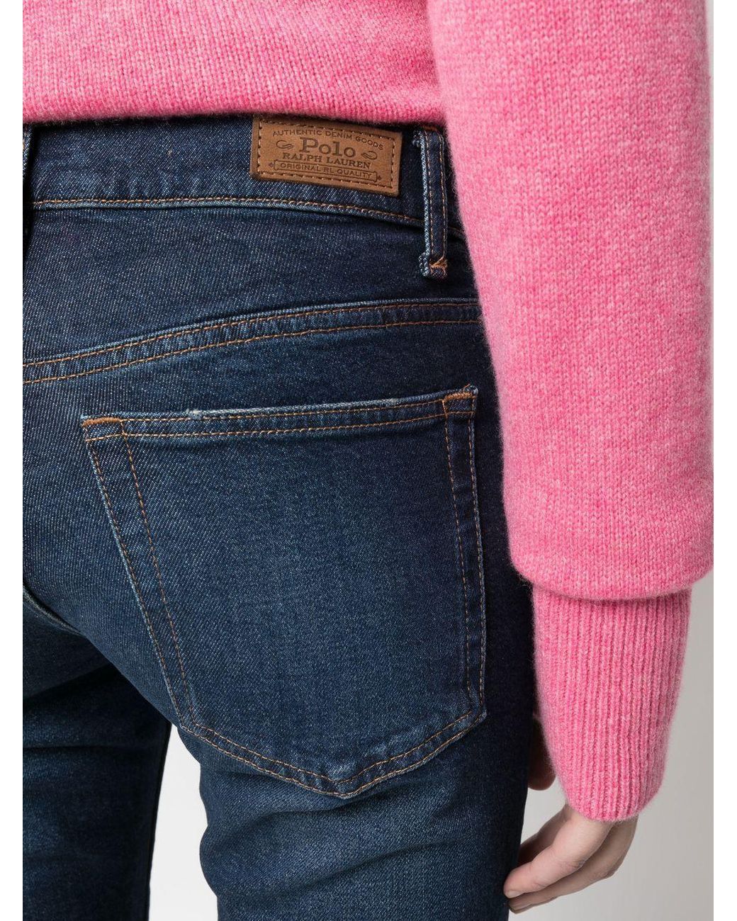 Polo Ralph Lauren Blue Logo Patch Cropped Skinny Jeans