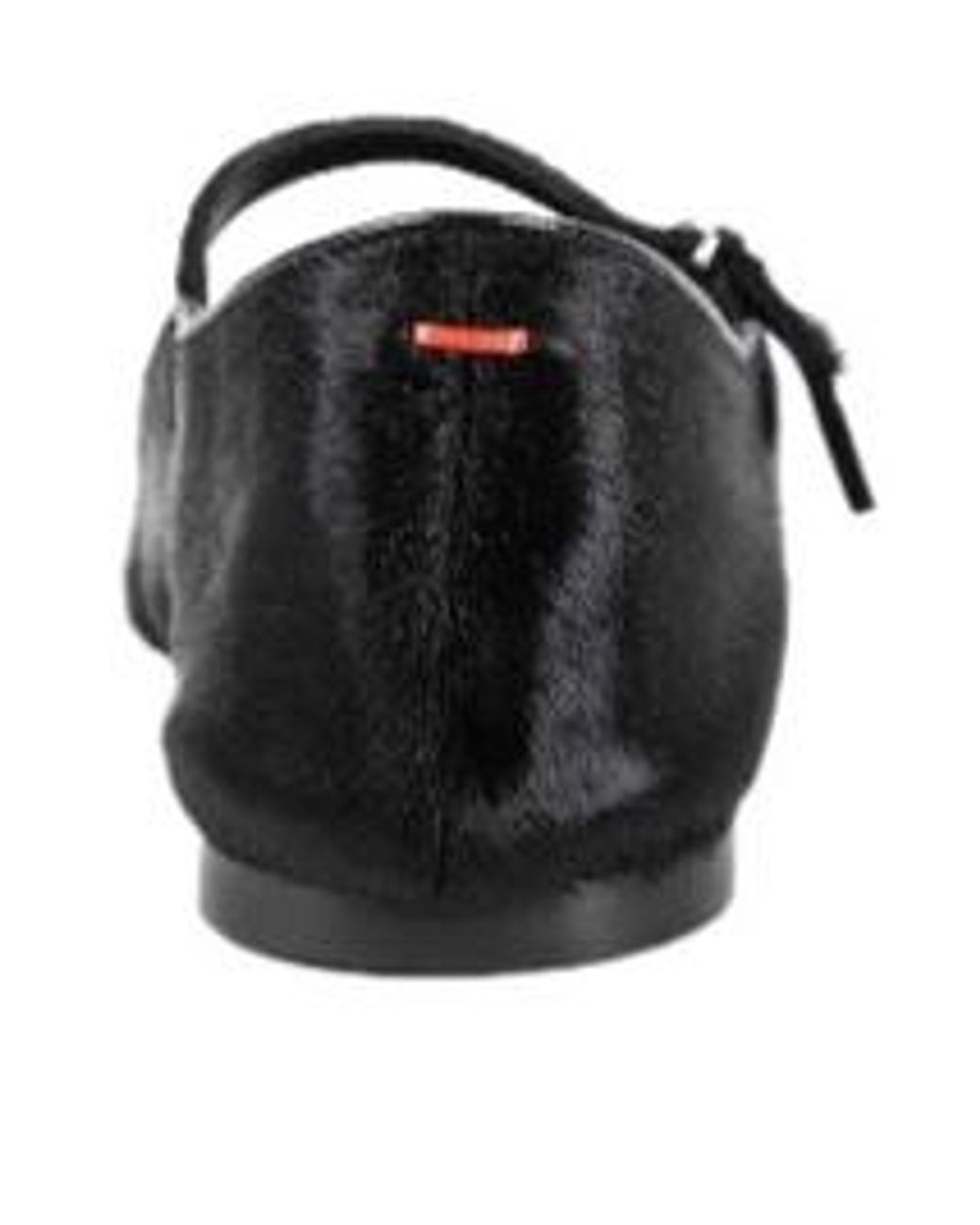 Aeyde Black Mary-Jane Pony Hair Strap Ballet Flats