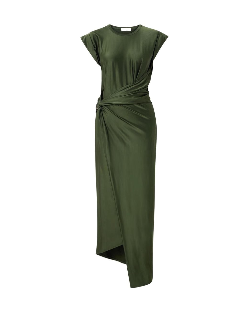 Rabanne Green Draped Long Dress