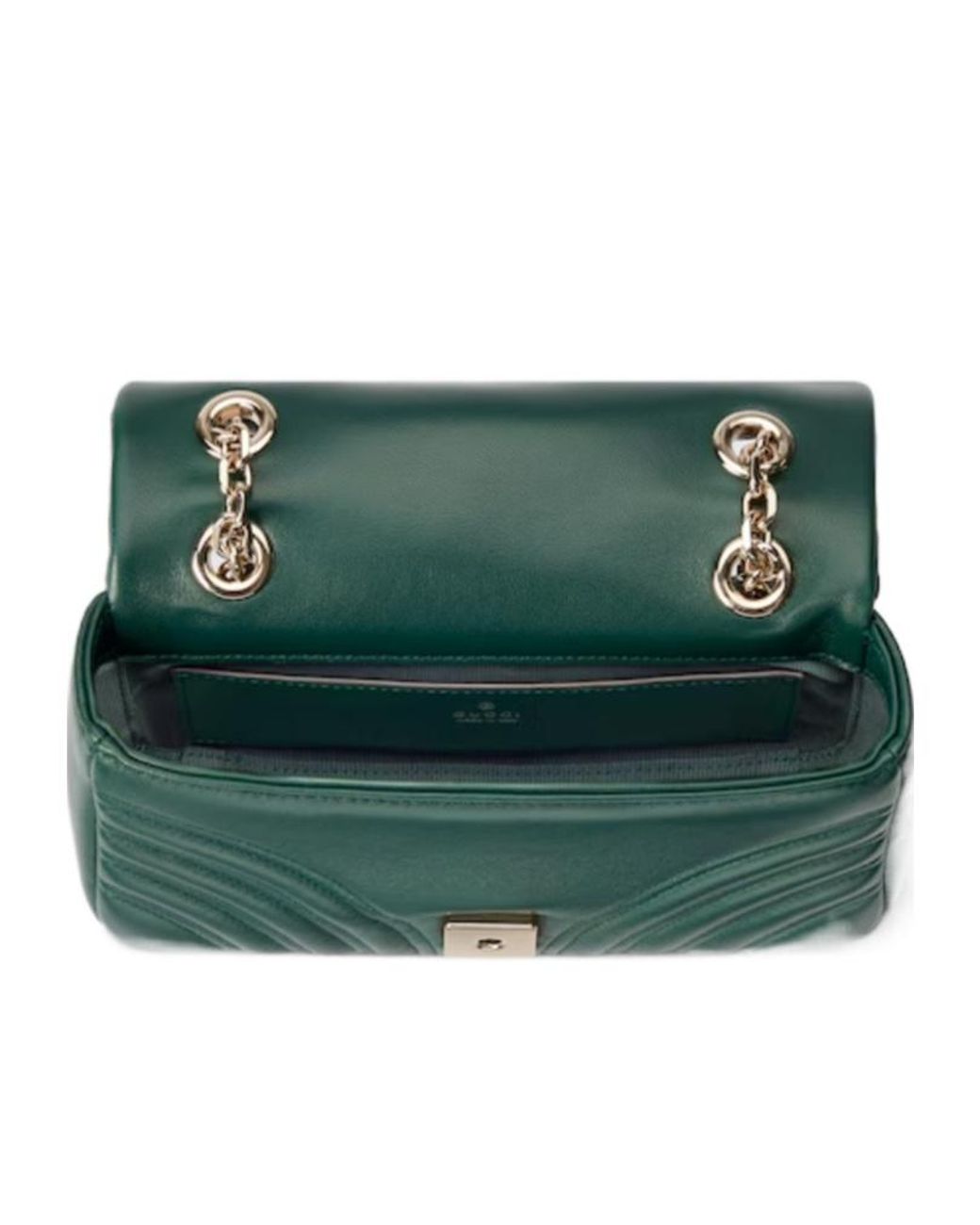 Gucci Green Gg Marmont Quilted Small Shoulder Bag