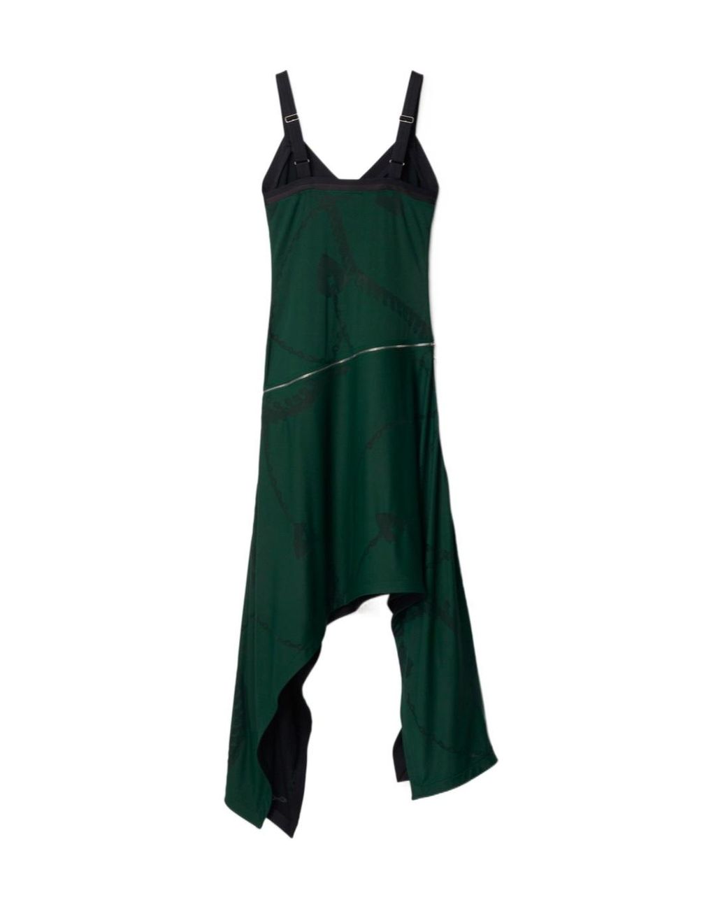 Burberry Green Shield Hardware Asymmetric Midi Dress