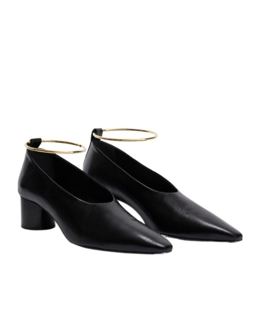 Jil Sander Black Ring Detachable-Metal Pumps