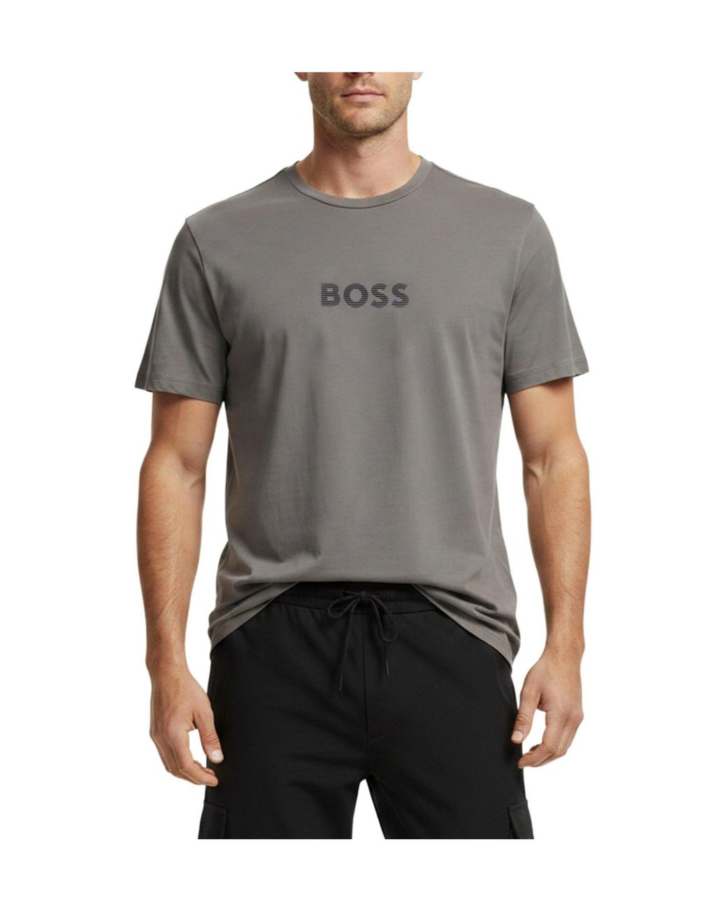 Boss Gray Solid Color T-Shirt for men