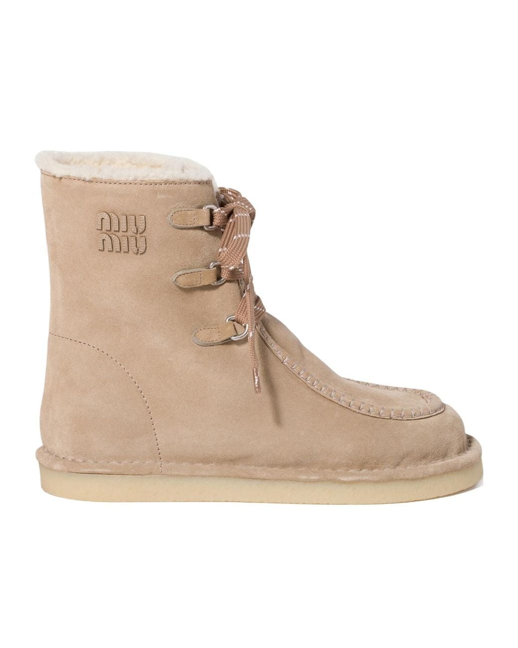Miu Miu Natural Suede Booties
