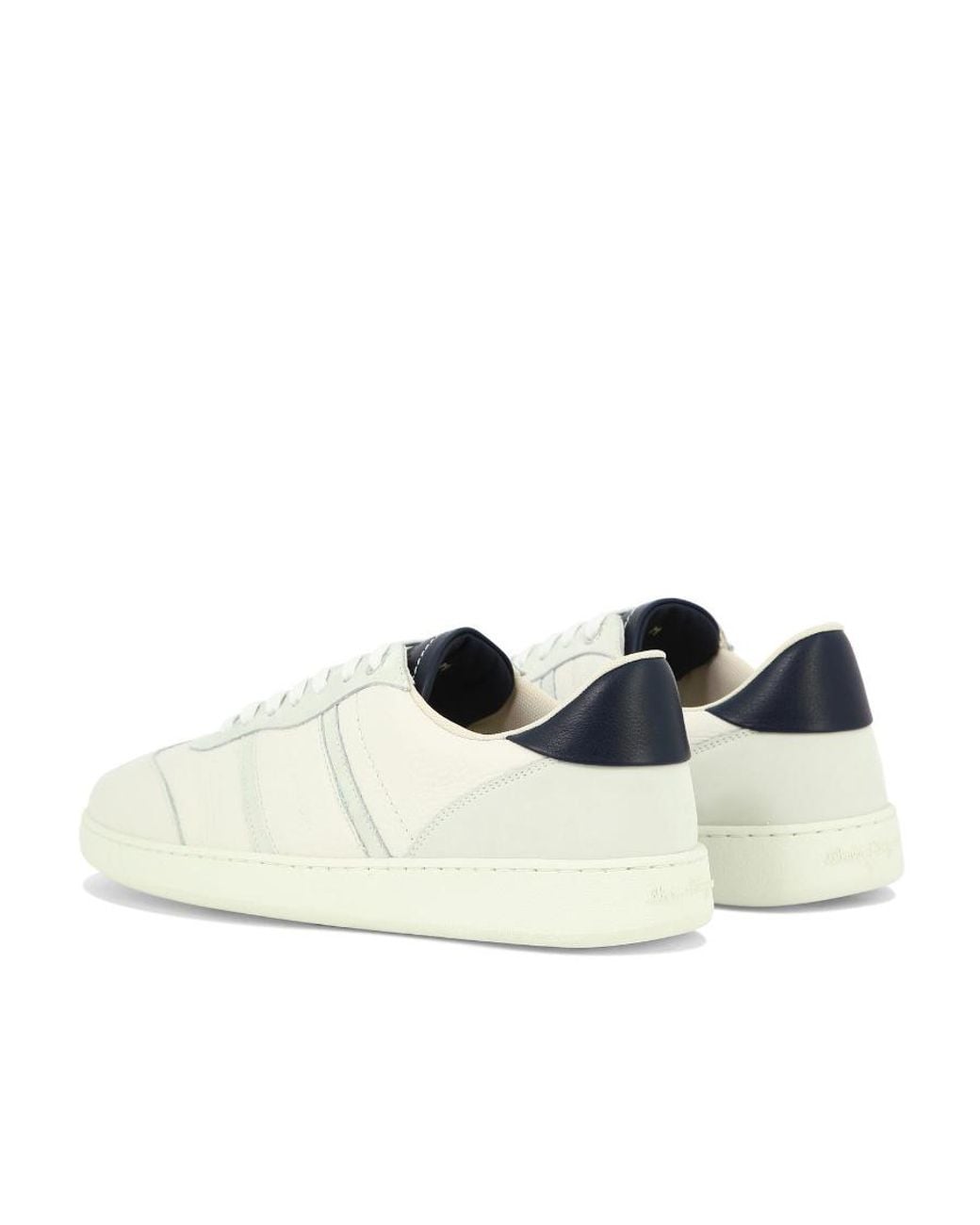 Ferragamo White Low Lace-Up Sneakers for men