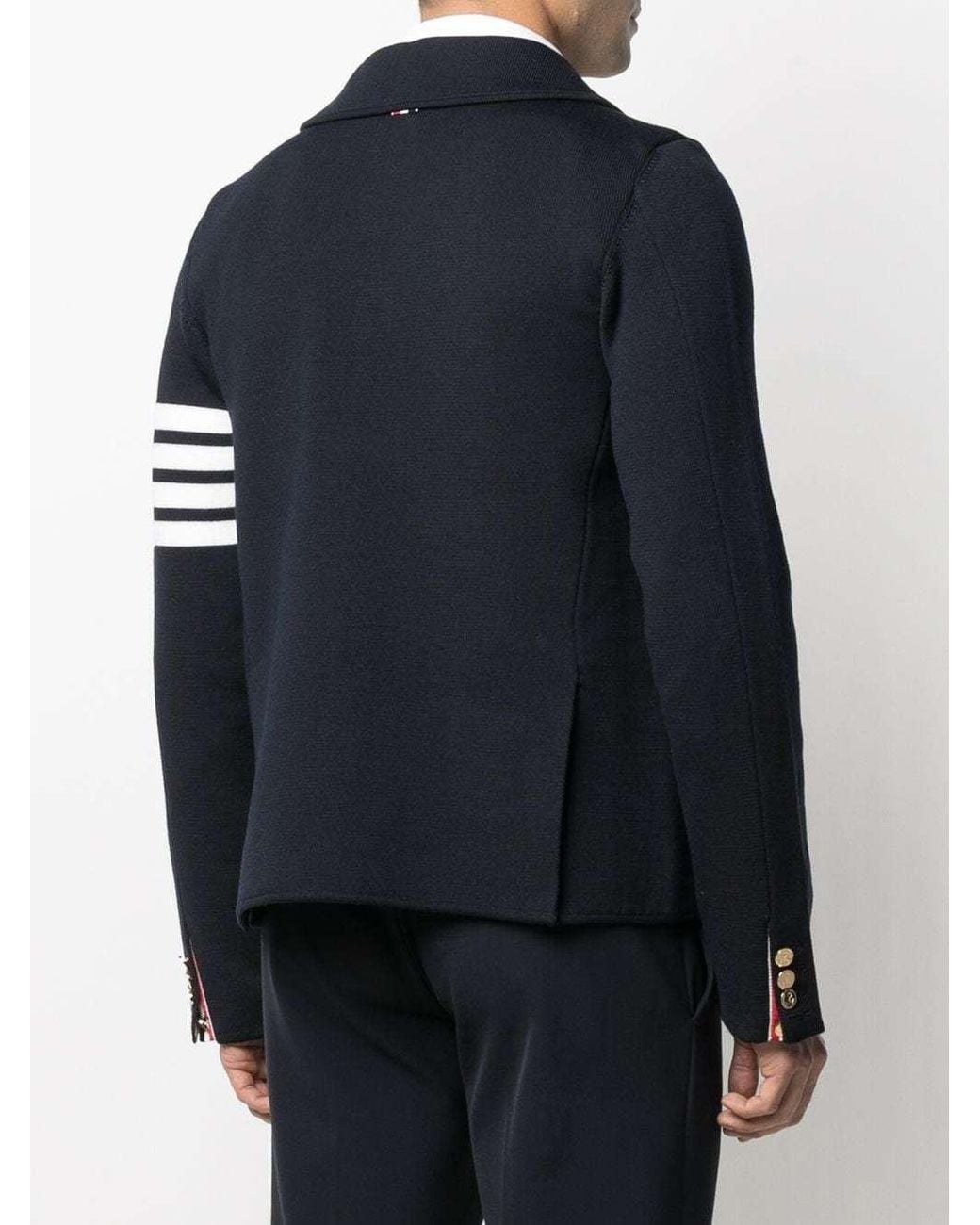 Thom Browne Blue 4-Bar Knitted Blazer for men