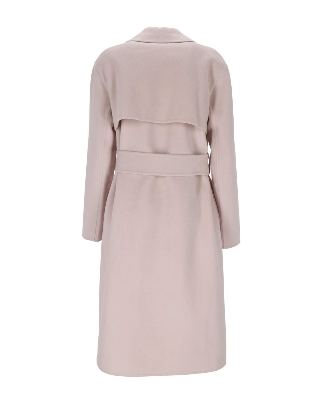 Theory Pink Notched-Lapels Belted Coat
