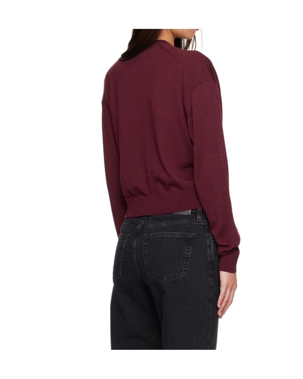 Anine Bing Red Long-Sleeve Knit Top