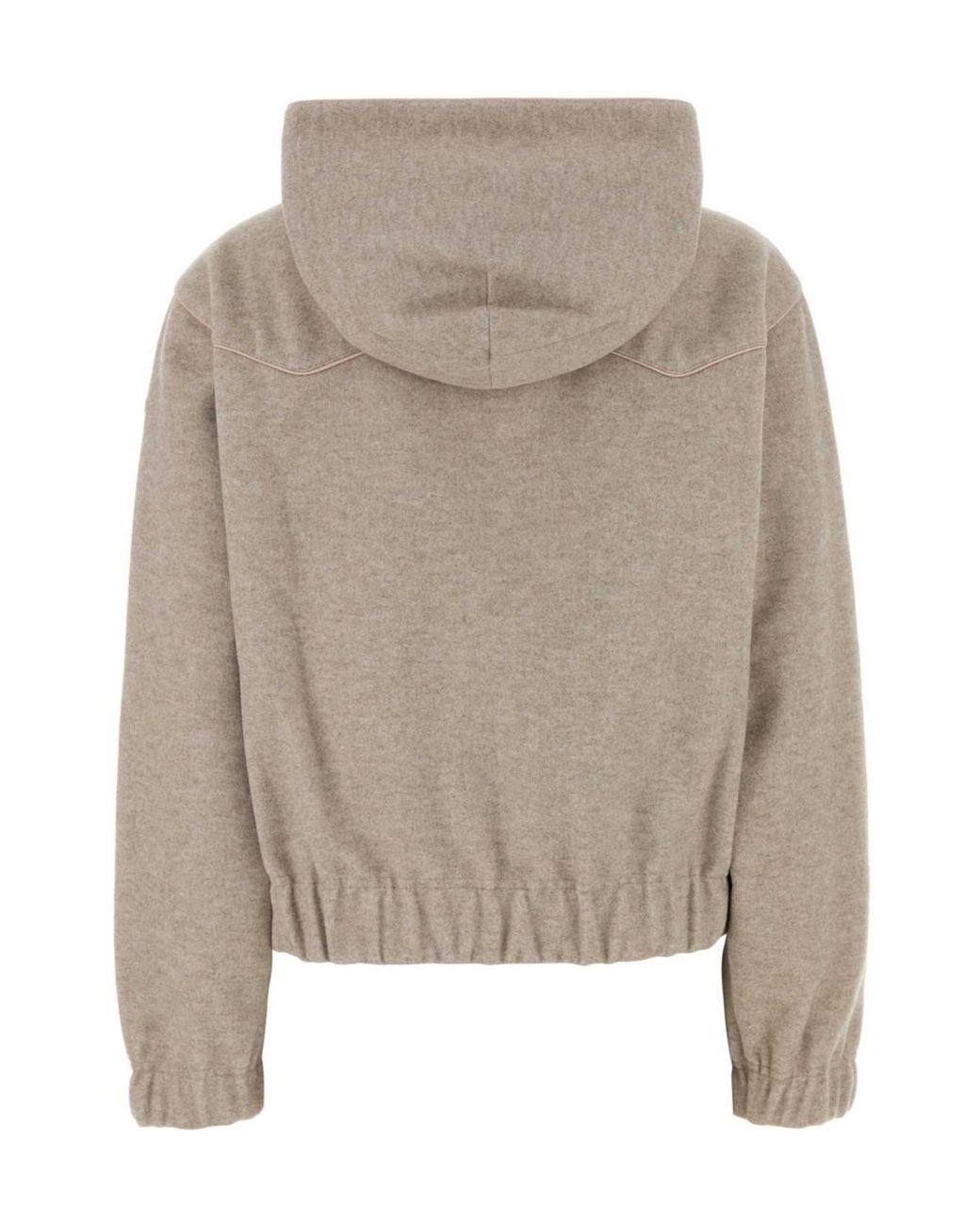 Moncler Natural Grenoble Logo Embroidered Long-Sleeved Hoodie