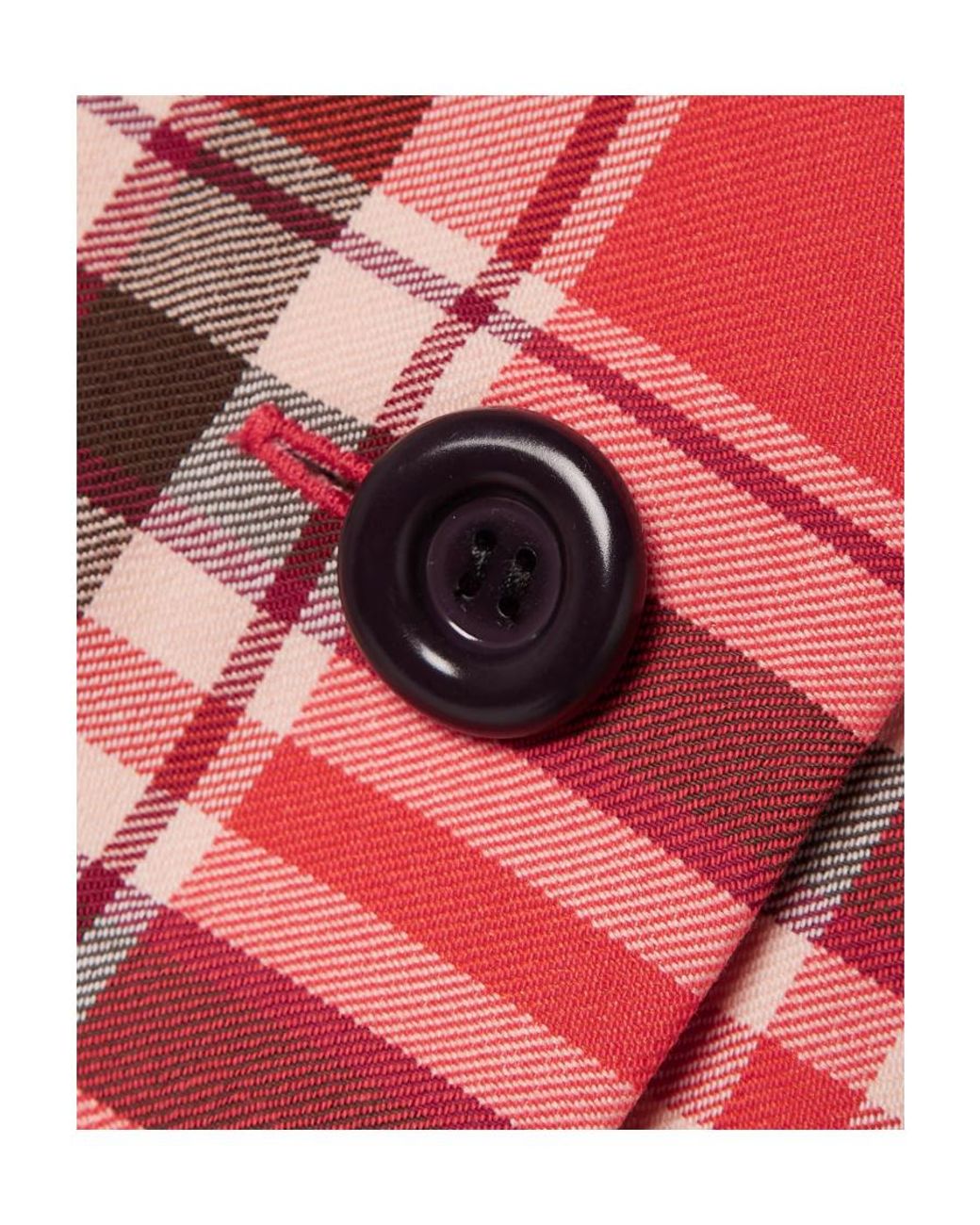 Acne Red Check-Pattern Miniskirt