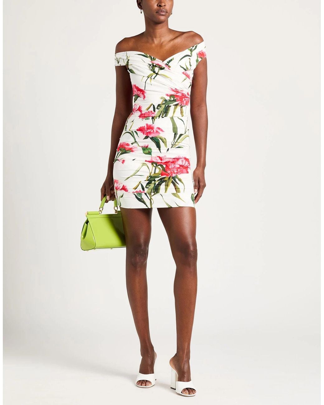 Dolce & Gabbana White Bodycon Floral Dress