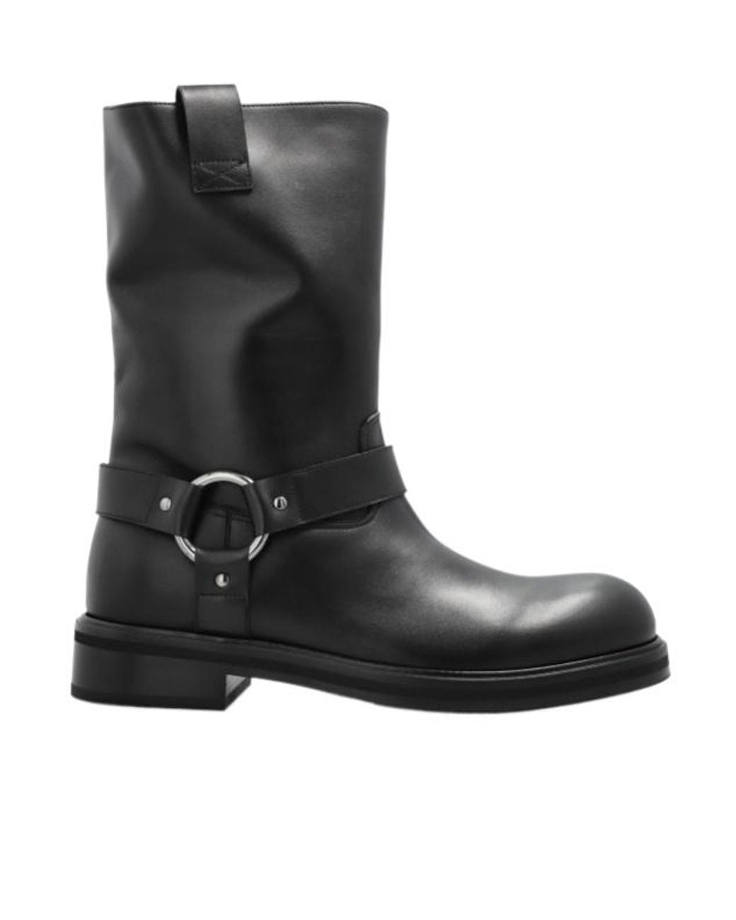 Dolce & Gabbana Black Leather Mid-Calf Boots for men