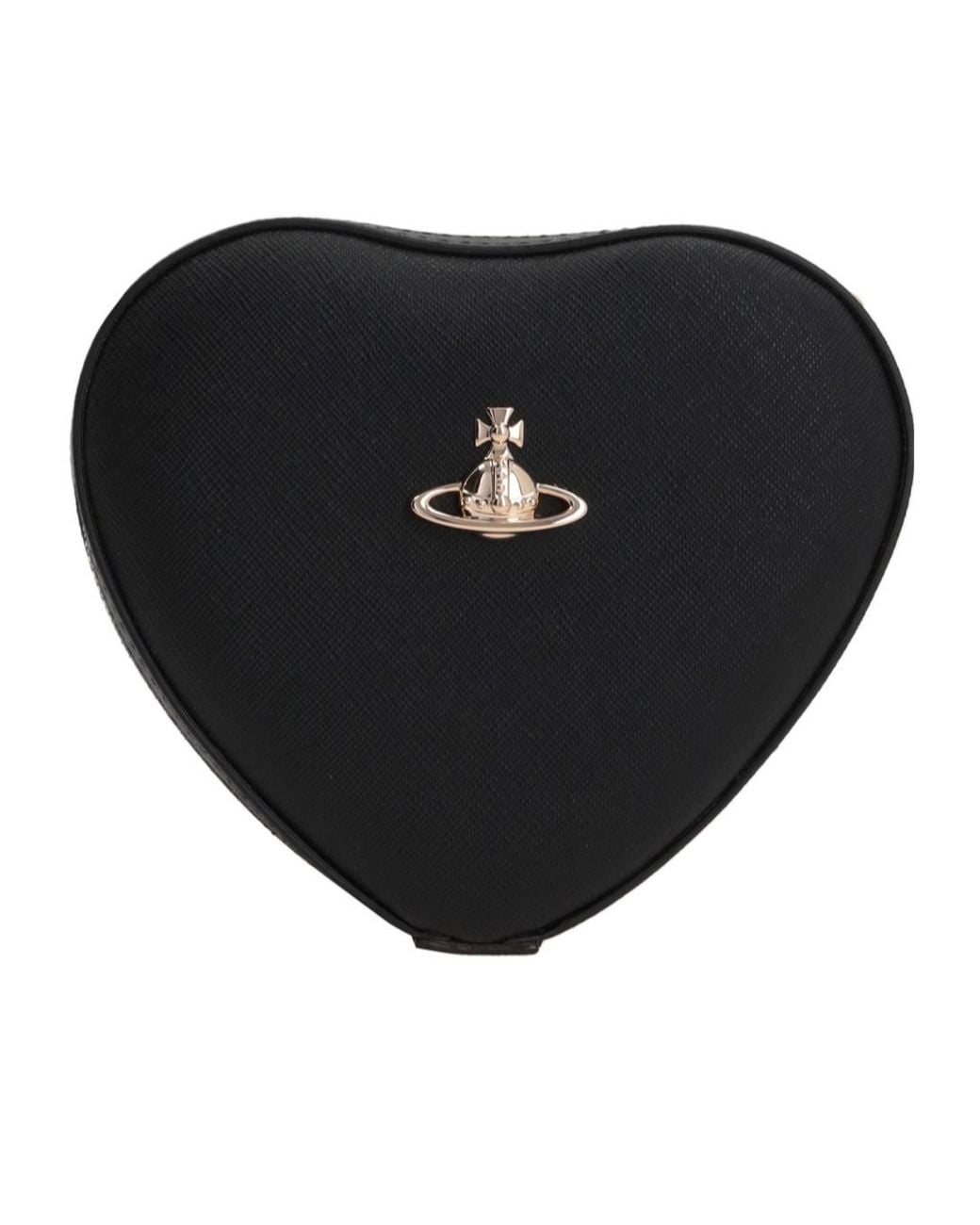 Vivienne Westwood Black Orb Plaque Heart Shape Crossbody Bag for men