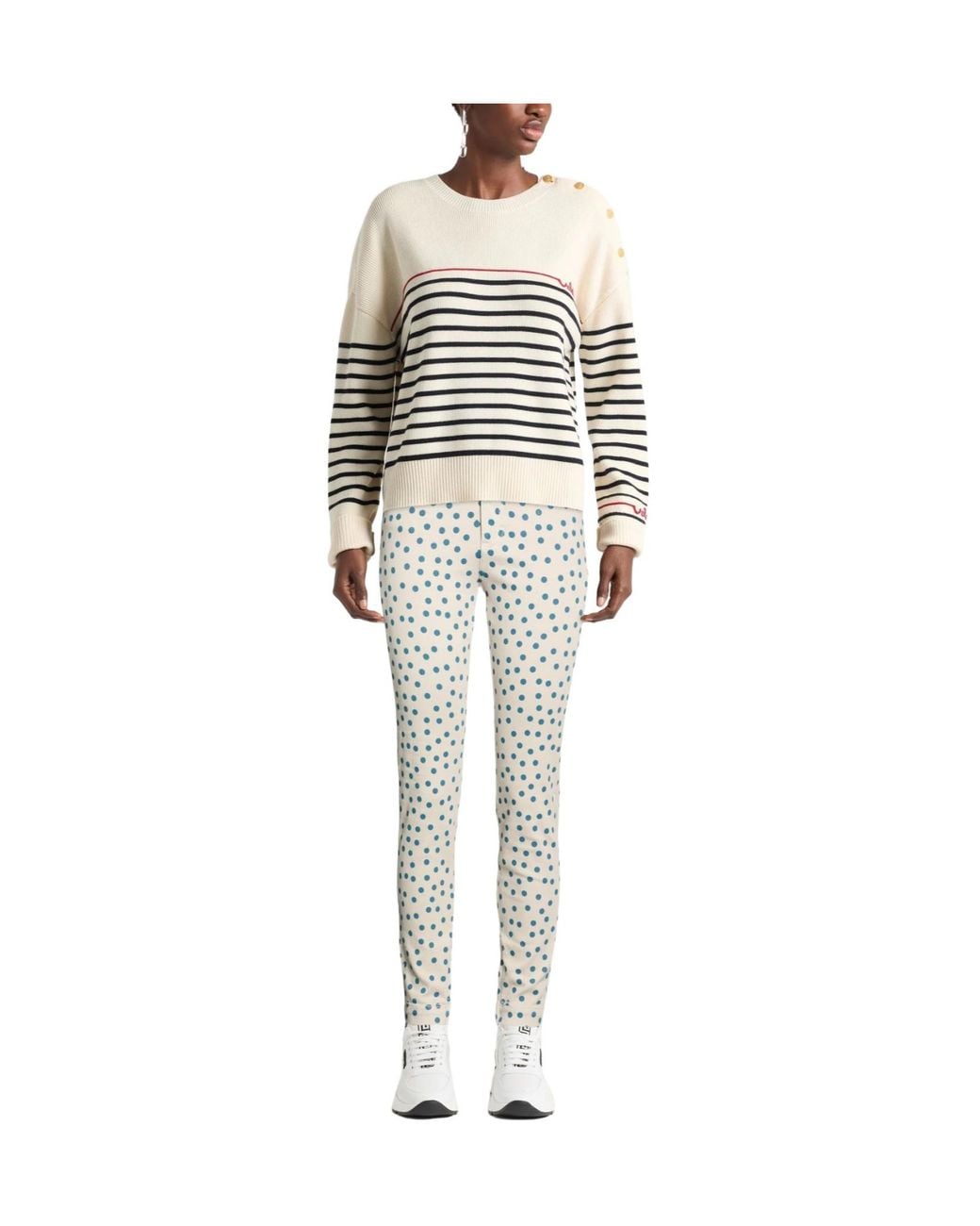 Dolce & Gabbana Natural Colorful Polka Dot Skinny Jeans