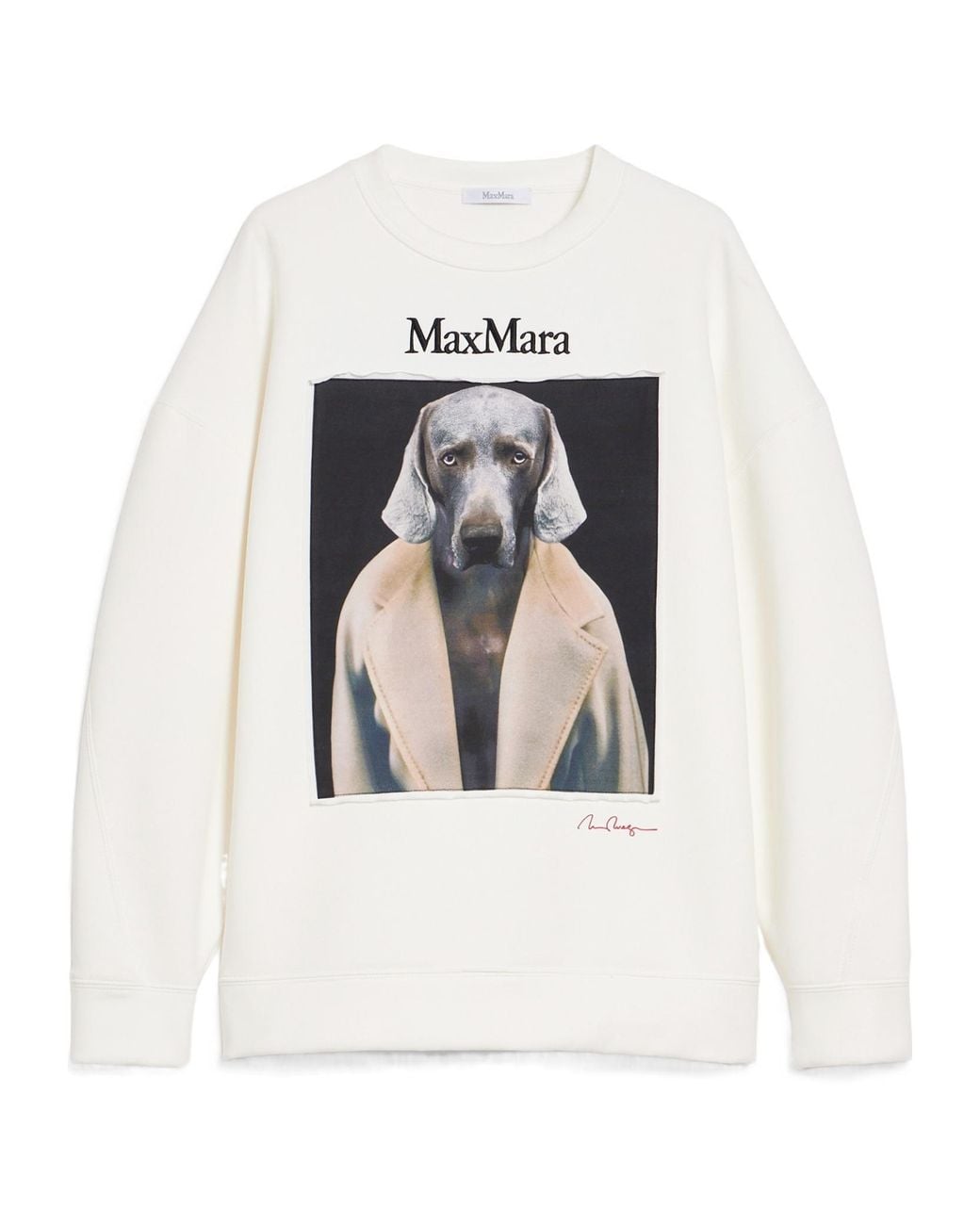 Max Mara White Logo Embroidered Crewneck Sweatshirt